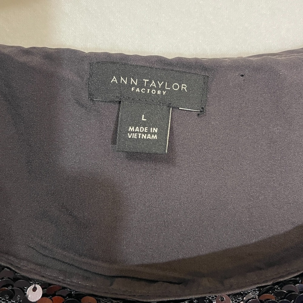 Ann Taylor Black and Silver Sequin Blouse - Picture 2 of 4
